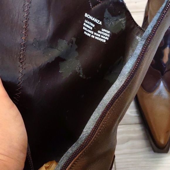 (S-33563)  Bonanza Women's LEATHER Western Boots Size 7.5 - Picture 3 of 12